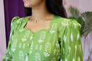 Green Handblock Printed Dress