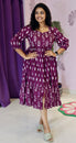 Purple Handblock Printed Maxi Dress