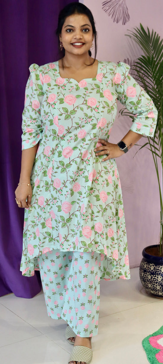 Pastel Aqua Kurta Set