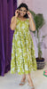 Green Floral Sleeveless Maxi Dress
