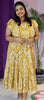 Mustard Yellow Ikat Flared Dress