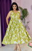 Green Floral Sleeveless Maxi Dress
