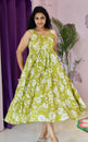 Green Floral Sleeveless Maxi Dress