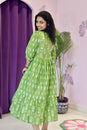 Green Handblock Printed Dress