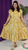 Mustard Yellow Ikat Flared Dress