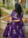 Royal Violet Embroidered Cotton Dress