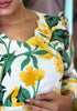 Tropical Bloom Yellow & Green Midi Dress