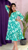 Sea Green Floral Ruffle Midi Dress