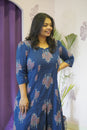 Indigo Blue Floral Print Kurta Set