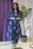 Indigo Blue Floral Print Kurta Set