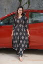 Black Petal Kurta Set