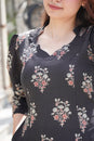 Black Petal Kurta Set