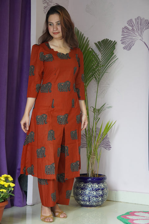 Earthen Elephant Co-ord Set