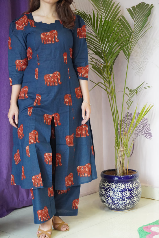 Blue Elephant print Dress