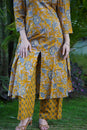 Golden Flora Slit Kurta Set