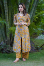 Golden Flora Slit Kurta Set