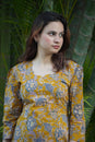 Golden Flora Slit Kurta Set