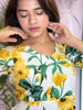 Tropical Bloom Yellow & Green Midi Dress