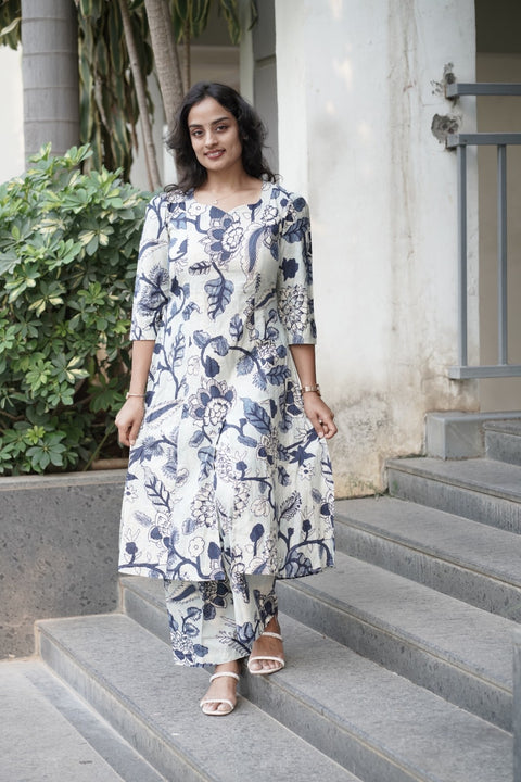 Indigo Bloom Kurta Set
