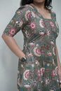 Olive Bloom Midi Dress