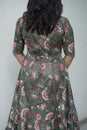Olive Bloom Midi Dress