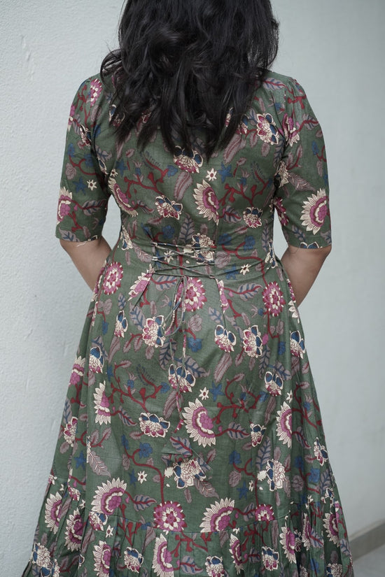 Olive Bloom Midi Dress