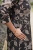 Midnight Blossom Scallop Neck Cotton Kurta Set