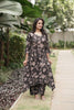 Midnight Blossom Scallop Neck Cotton Kurta Set