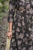 Midnight Blossom Scallop Neck Cotton Kurta Set