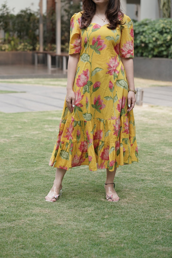 Sunflower Bloom Midi Dress