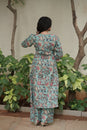 Turquoise Aqua Floral Print Kurta Set