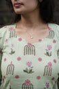 Mint Green Floral Kurta Set