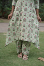 Mint Green Floral Kurta Set