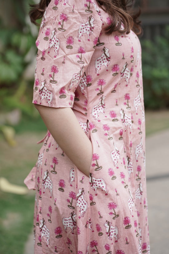Vintage Floral Pink Dress