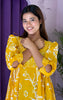 Sunshine Mustard Floral Embroidered Midi Dress