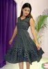 Black Petal Sleeveless Cotton Dress
