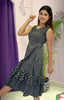 Black Petal Sleeveless Cotton Dress