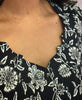 Women's Black & White V neck Maxi Dress